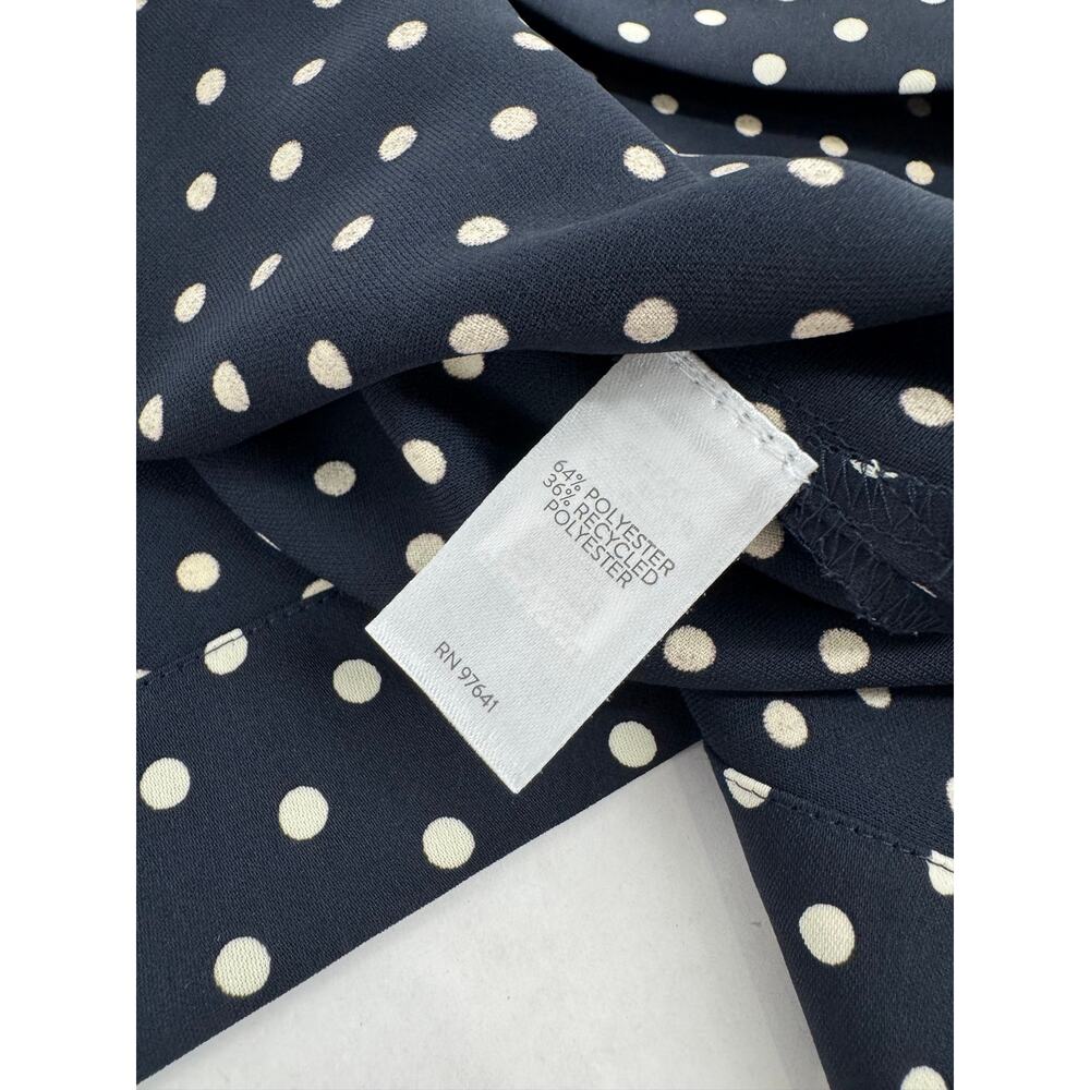 J.Jill Wearever Navy Polka Dot Button Down Blouse Plus SZ 2X Artsy Office Preppy - Picture 8 of 14